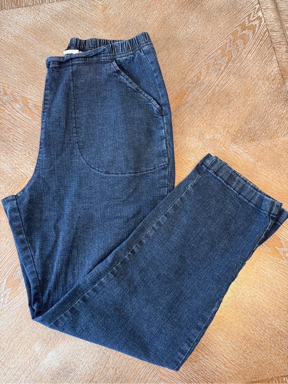 Croft & Barrow Blue Denim Pull On Pants XXL Elastic Waist38” Inseam 30” Pockets